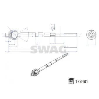 Rotule de direction intérieure, barre de connexion SWAG 33 10 4549