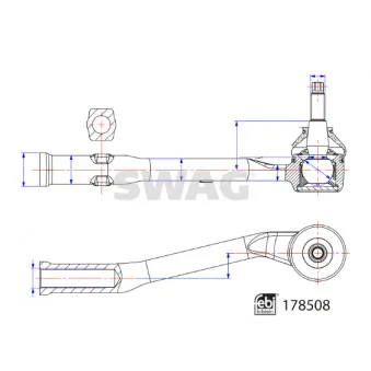 Rotule de barre de connexion avant droit SWAG 33 10 4562