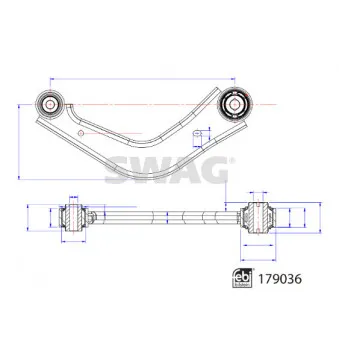 Bras de liaison, suspension de roue arrière SWAG 33 10 4780