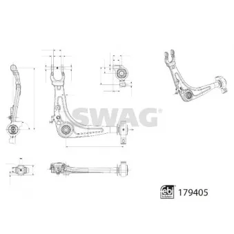 Triangle ou bras de suspension (train avant) SWAG 33 10 4907