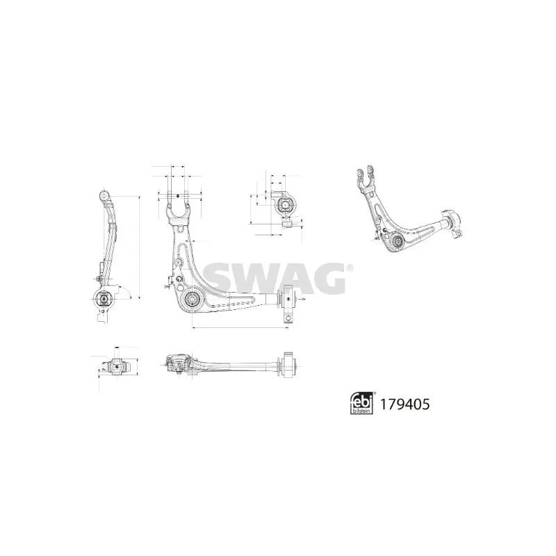 Triangle ou bras de suspension (train avant) SWAG 33 10 4907