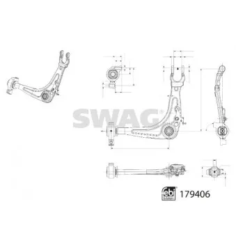 Triangle ou bras de suspension (train avant) SWAG 33 10 4908