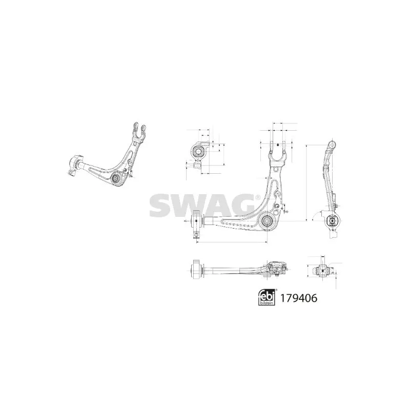 Triangle ou bras de suspension (train avant) SWAG 33 10 4908