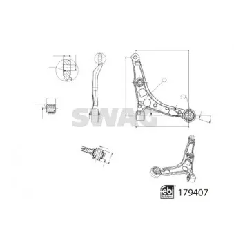 Triangle ou bras de suspension (train avant) SWAG 33 10 4909