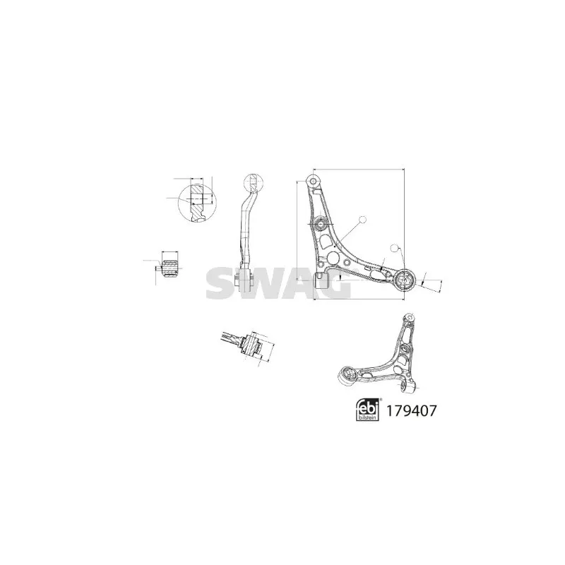 Triangle ou bras de suspension (train avant) SWAG 33 10 4909