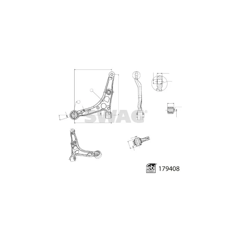 Triangle ou bras de suspension (train avant) SWAG 33 10 4910