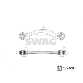 Bras de liaison, suspension de roue arrière droit SWAG 33 10 4911