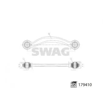Bras de liaison, suspension de roue arrière gauche SWAG 33 10 4912