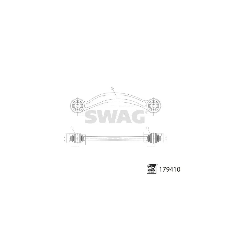 Bras de liaison, suspension de roue arrière gauche SWAG 33 10 4912