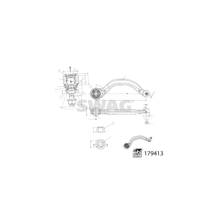 Triangle ou bras de suspension (train avant) SWAG 33 10 4914