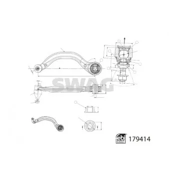 Triangle ou bras de suspension (train avant) SWAG 33 10 4915