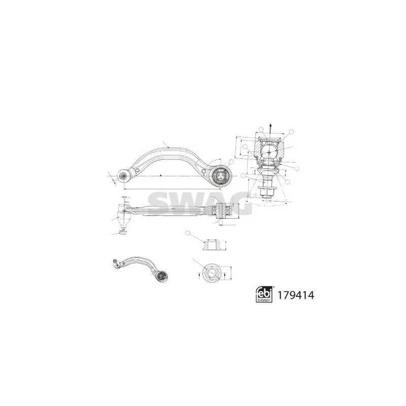 Triangle ou bras de suspension (train avant) SWAG 33 10 4915