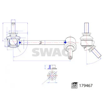 Entretoise/tige, stabilisateur avant gauche SWAG 33 10 4921