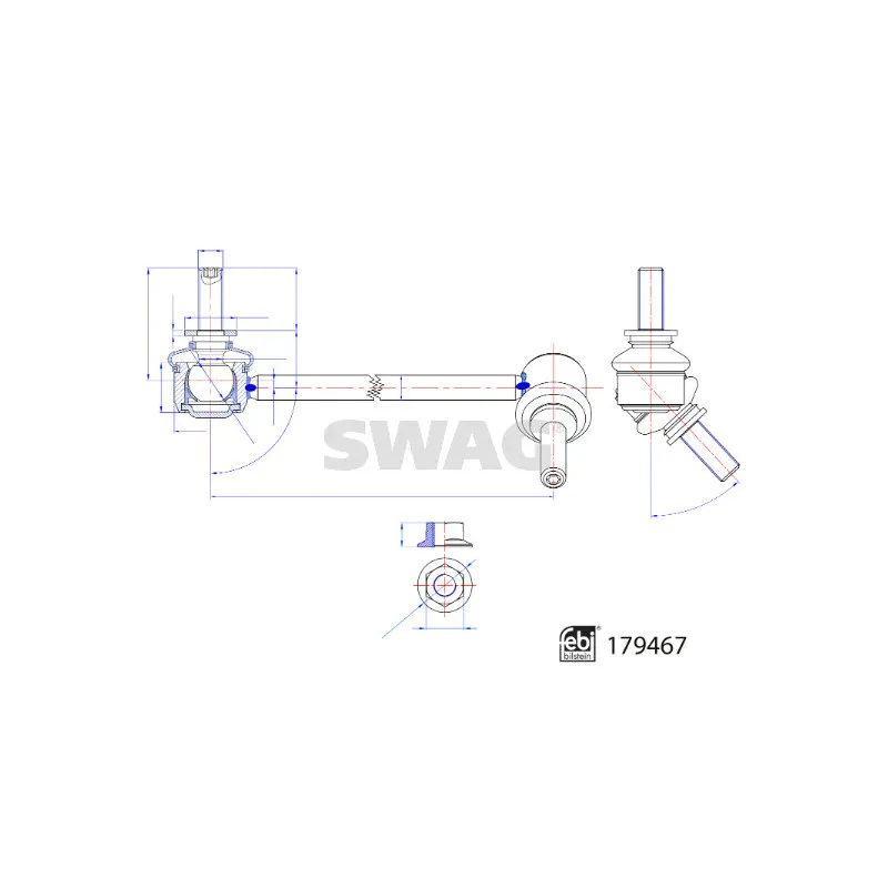 Entretoise/tige, stabilisateur avant gauche SWAG 33 10 4921