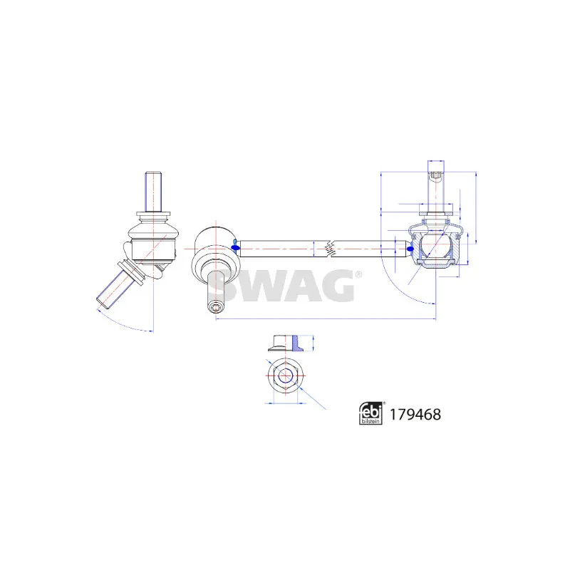 Entretoise/tige, stabilisateur avant droit SWAG 33 10 4922