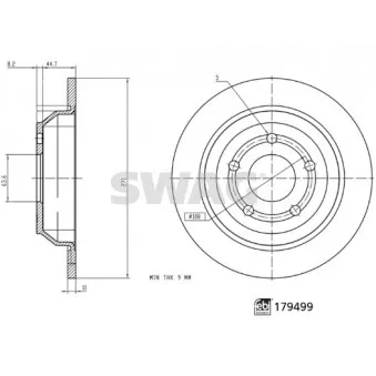 Jeu de 2 disques de frein arrière SWAG