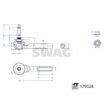Rotule de barre de connexion SWAG 33 10 4949