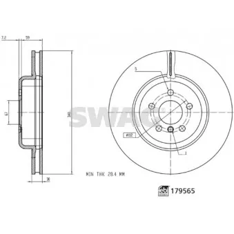Jeu de 2 disques de frein avant SWAG