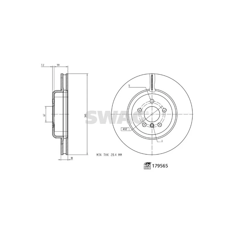 Jeu de 2 disques de frein avant SWAG 33 10 4960