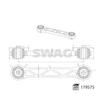 Bras de liaison, suspension de roue arrière SWAG 33 10 4961