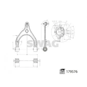 Triangle ou bras de suspension (train avant) SWAG 33 10 4962