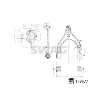 Triangle ou bras de suspension (train avant) SWAG 33 10 4963