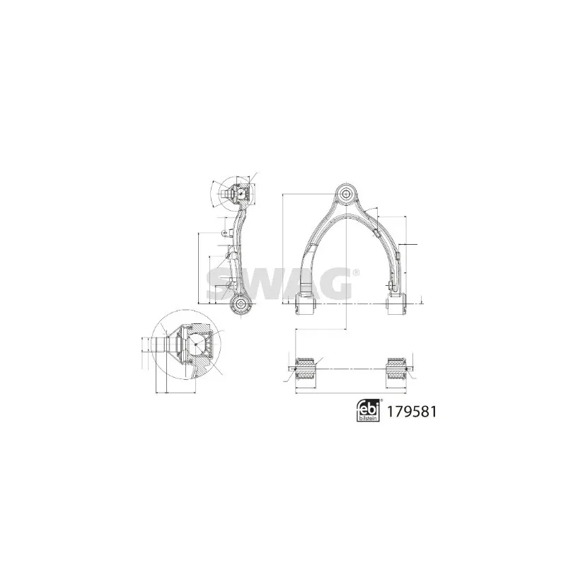 Triangle ou bras de suspension (train avant) SWAG 33 10 4965