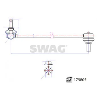 Entretoise/tige, stabilisateur SWAG 33 10 5249