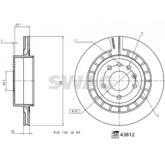 Jeu de 2 disques de frein arrière SWAG