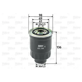 Filtre à carburant VALEO 587716