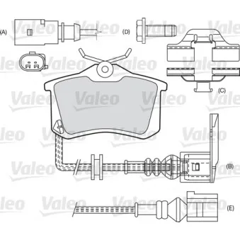 Jeu de 4 plaquettes de frein avant VALEO 598242