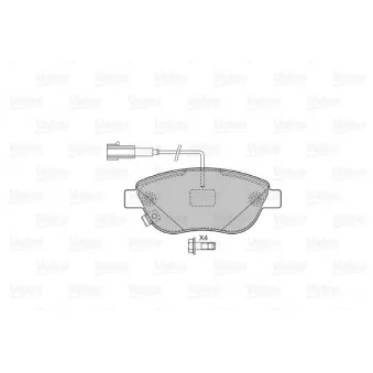 Jeu de 4 plaquettes de frein avant VALEO 598721