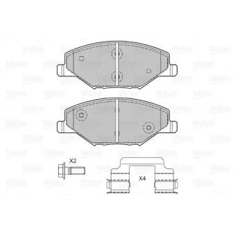 Jeu de 4 plaquettes de frein avant VALEO 601353