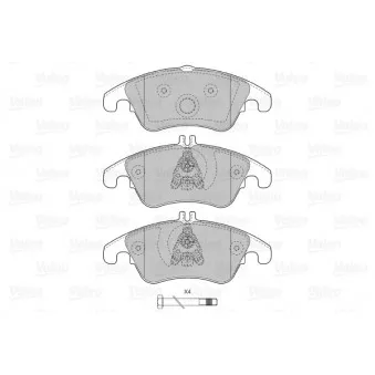 Jeu de 4 plaquettes de frein avant VALEO 601388