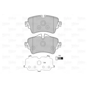 Jeu de 4 plaquettes de frein avant VALEO 601419