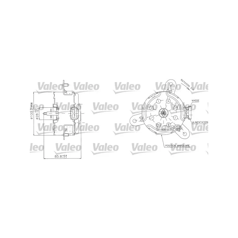 Moteur électrique, ventilateur pour radiateurs VALEO 698408