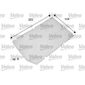 Filtre, air de l'habitacle VALEO 698797