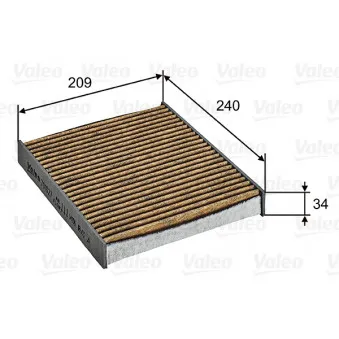 Filtre, air de l'habitacle VALEO 701027