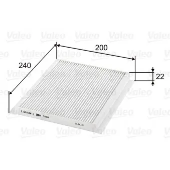 Filtre, air de l'habitacle VALEO 715816