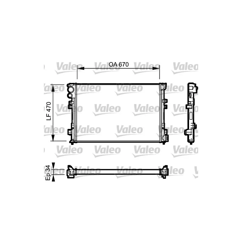 Radiateur, refroidissement du moteur VALEO 731168