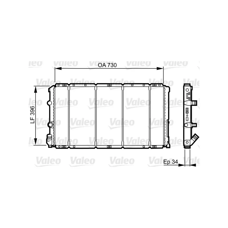 Radiateur, refroidissement du moteur VALEO 732050