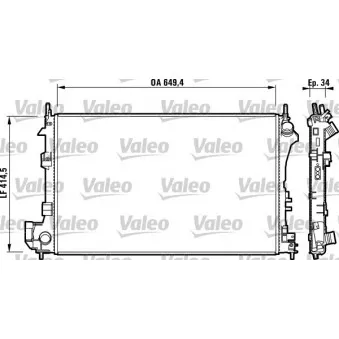 Radiateur, refroidissement du moteur VALEO 732877