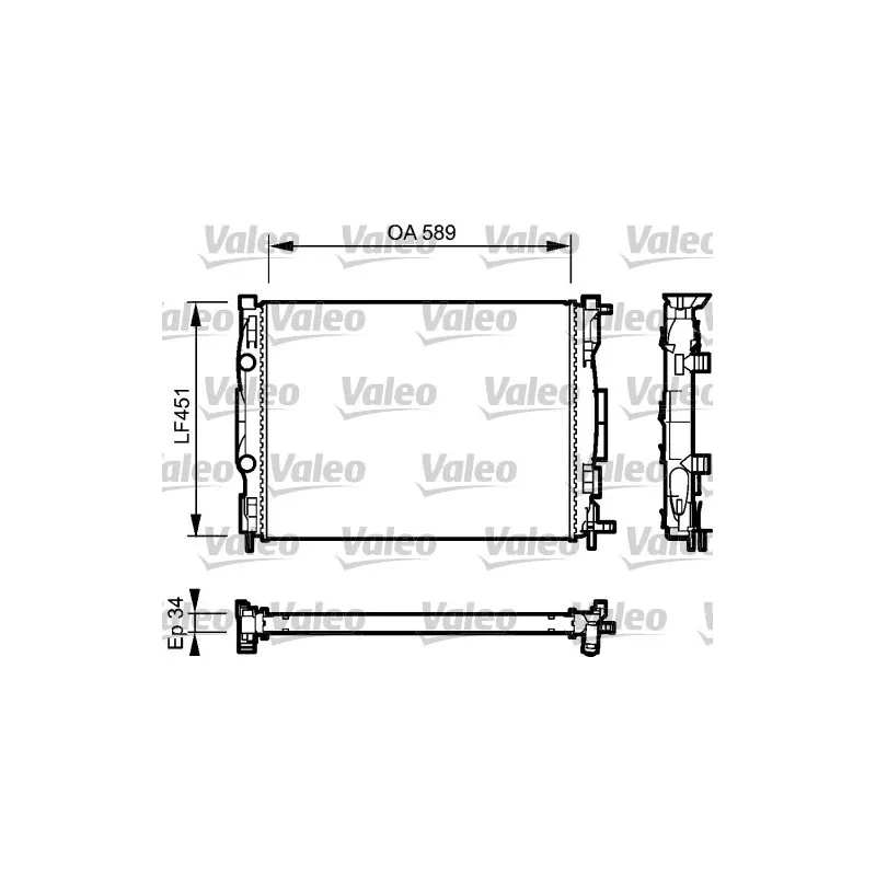 Radiateur, refroidissement du moteur VALEO 732946