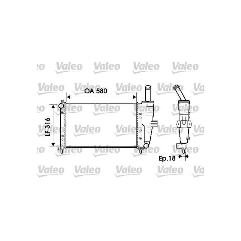 Radiateur, refroidissement du moteur VALEO 734225