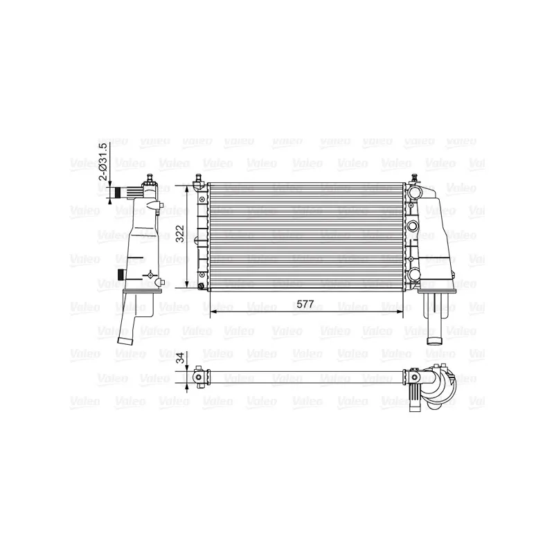 Radiateur, refroidissement du moteur VALEO 734236