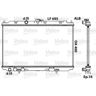 Radiateur, refroidissement du moteur VALEO 734729