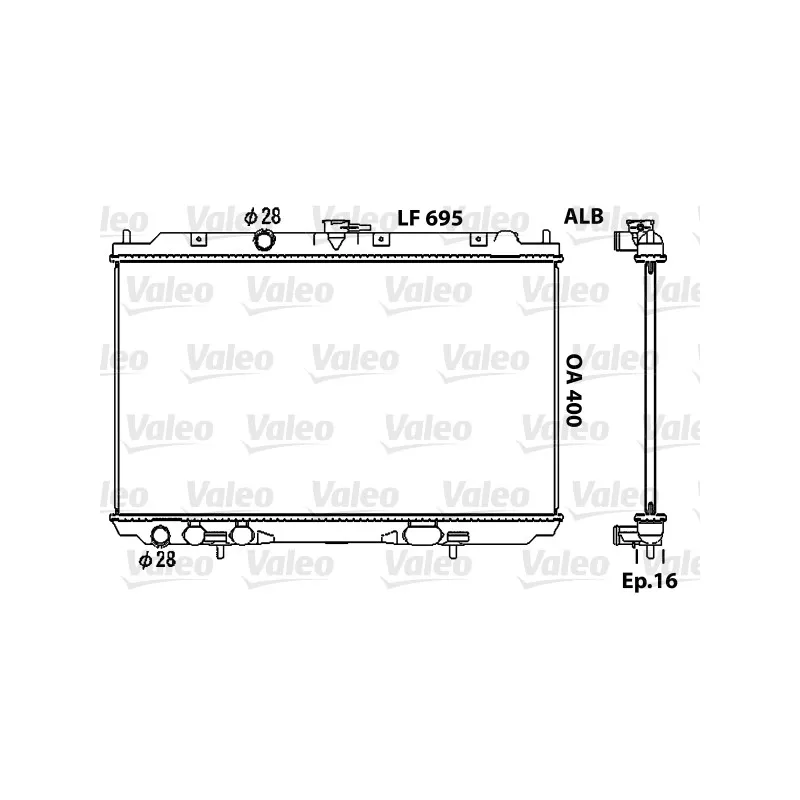Radiateur, refroidissement du moteur VALEO 734729