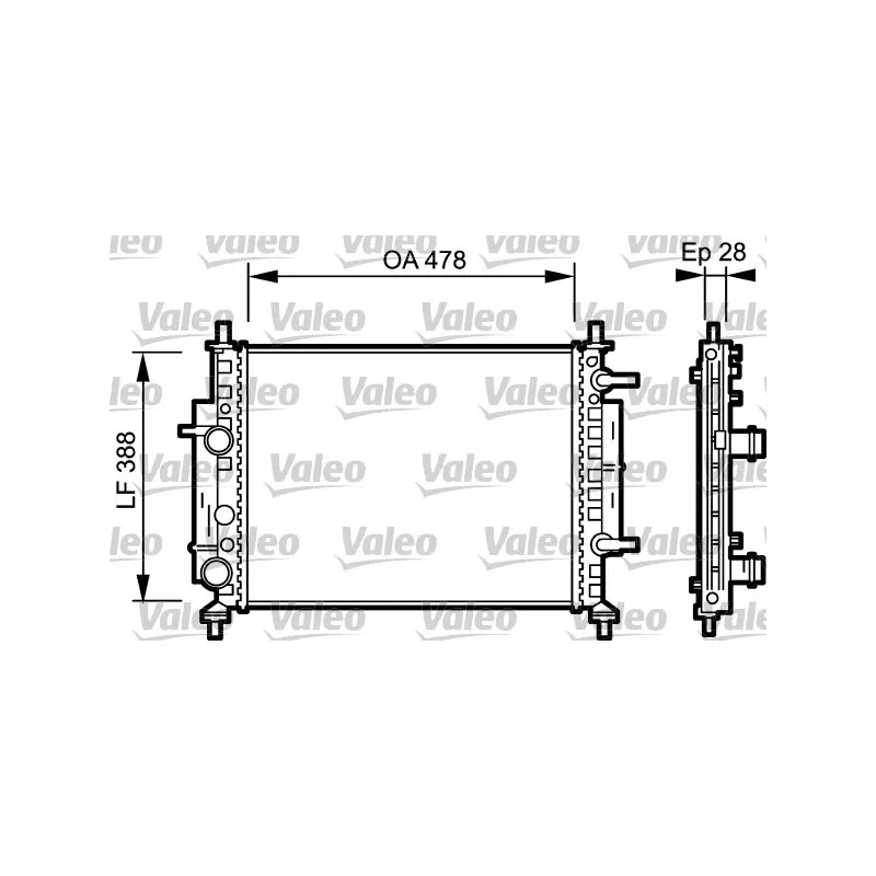 Radiateur, refroidissement du moteur VALEO 734768