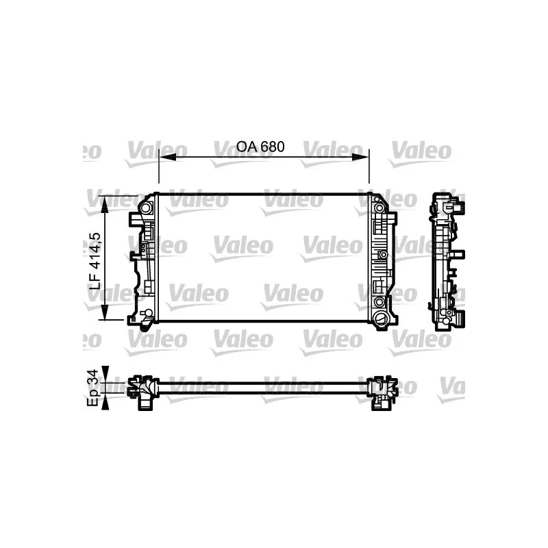 Radiateur, refroidissement du moteur VALEO 734929