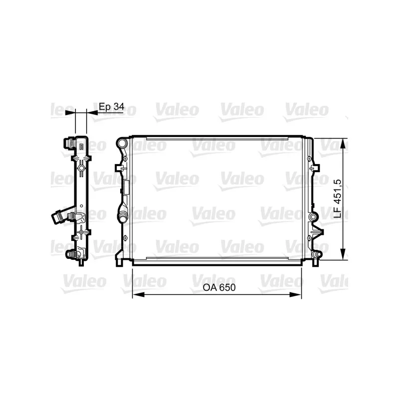 Radiateur, refroidissement du moteur VALEO 735280